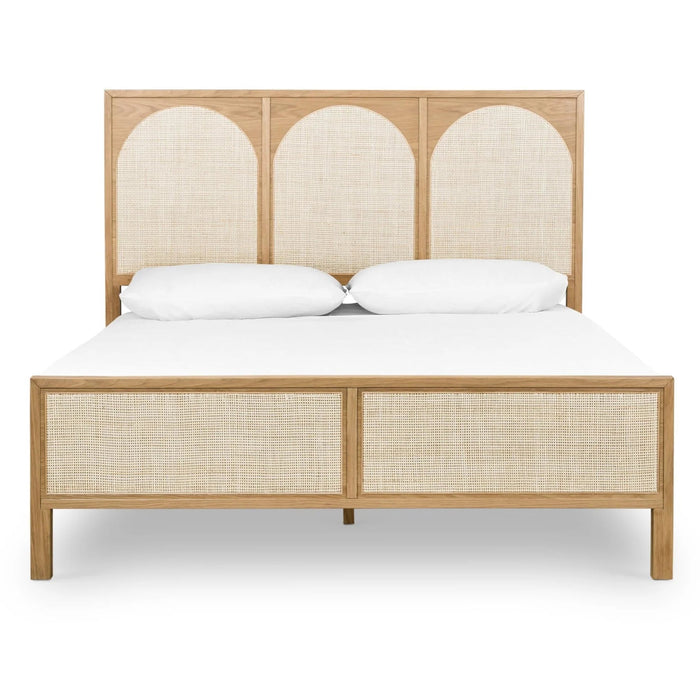 Taren Bed With Rattan Headboard