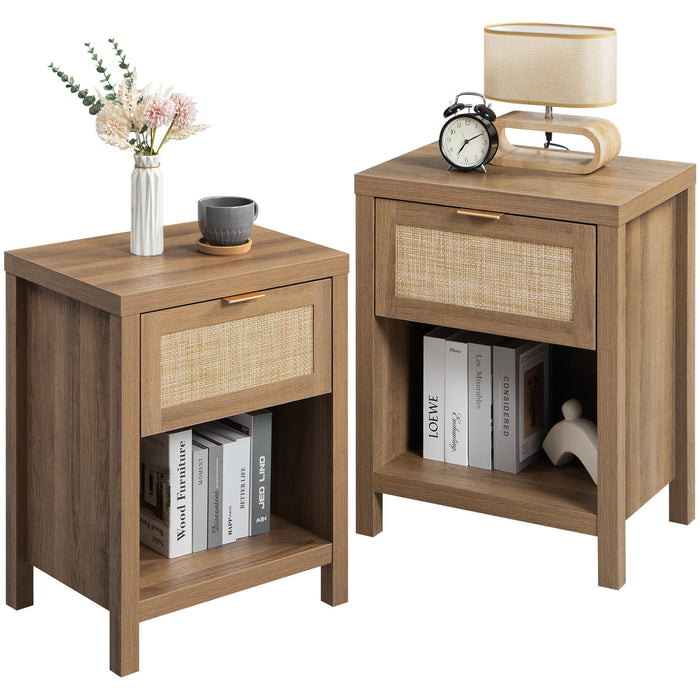 Rattan Bedside Table - Afday