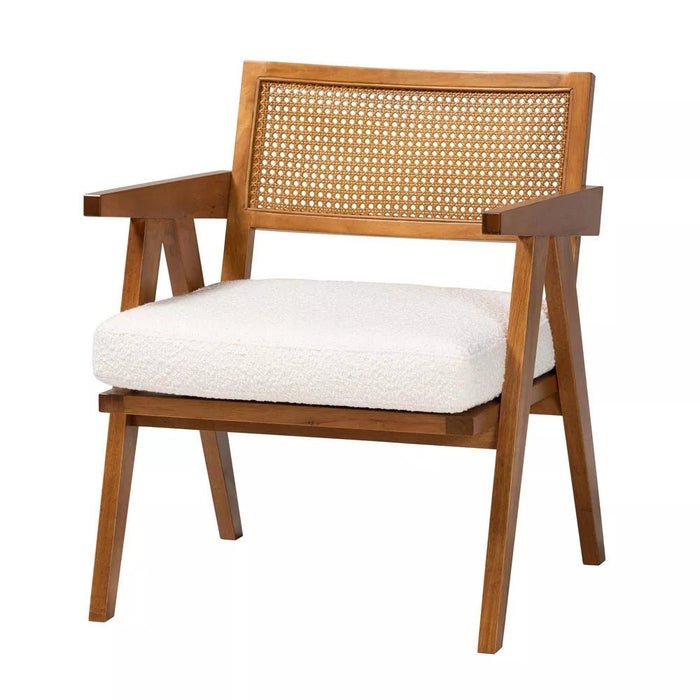 Chandigarh Rattan Accent Chair with Upholstery - Afday