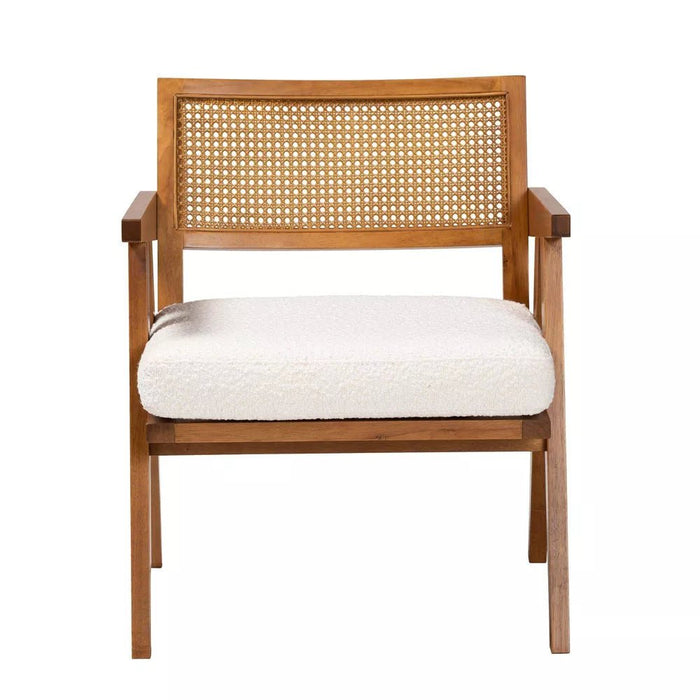 Chandigarh Rattan Accent Chair with Upholstery - Afday