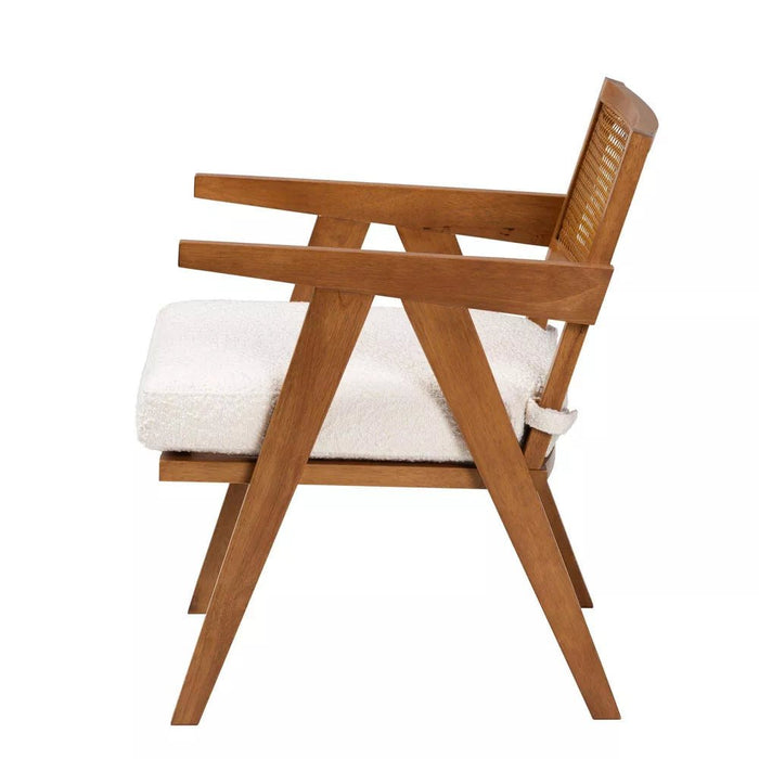 Chandigarh Rattan Accent Chair with Upholstery - Afday