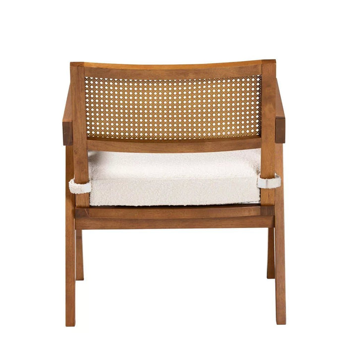 Chandigarh Rattan Accent Chair with Upholstery - Afday