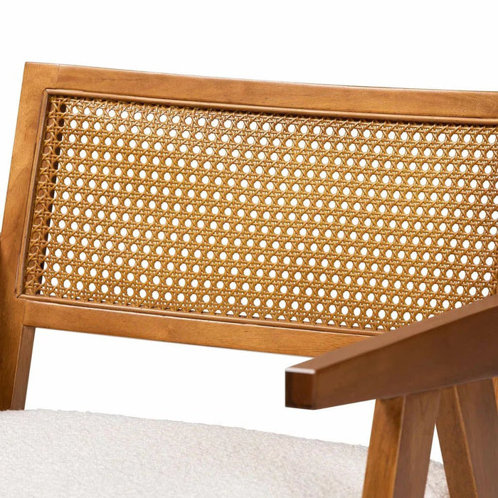 Chandigarh Rattan Accent Chair with Upholstery - Afday