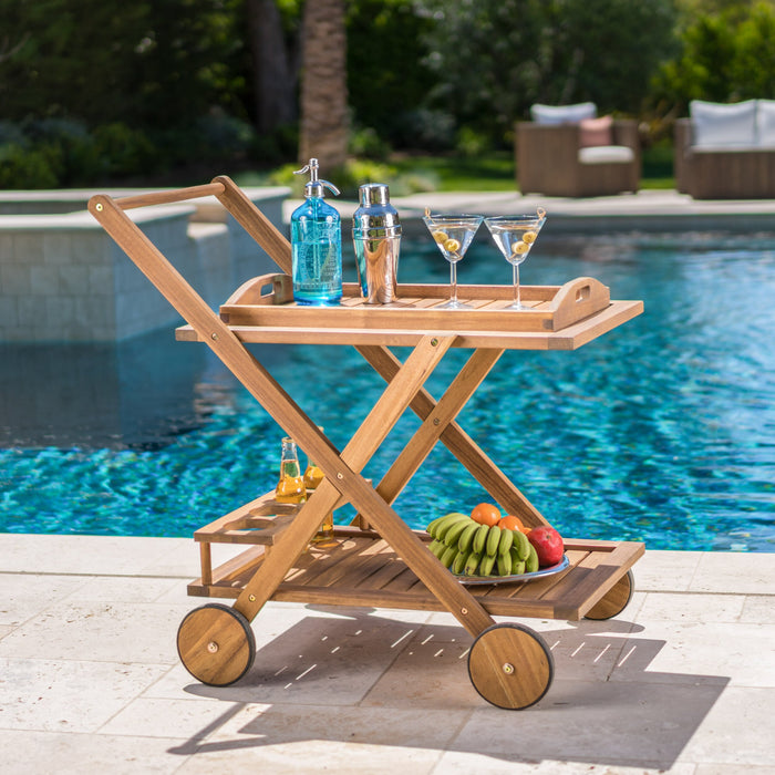 Rommel Wood Bar Cart - Afday