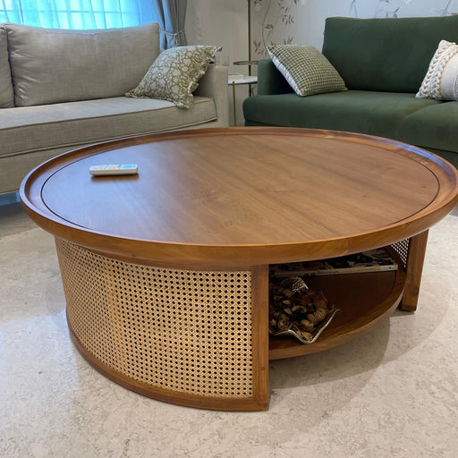 Solace Teakwood Cane Coffee Table - Afday