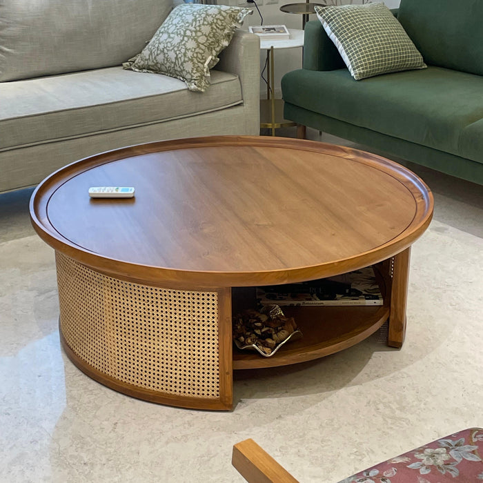 Solace Teakwood Cane Coffee Table - Afday