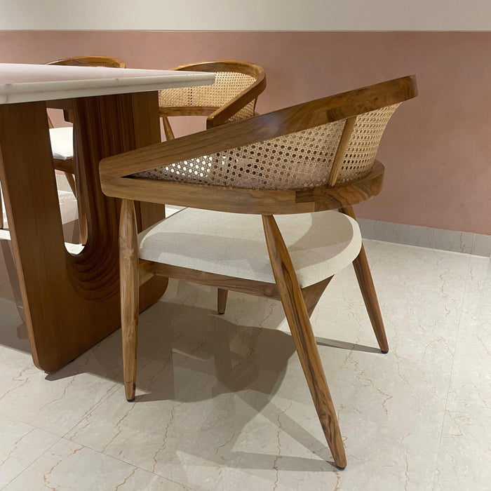 Arco Teakwood Cane Dining Chair - Afday