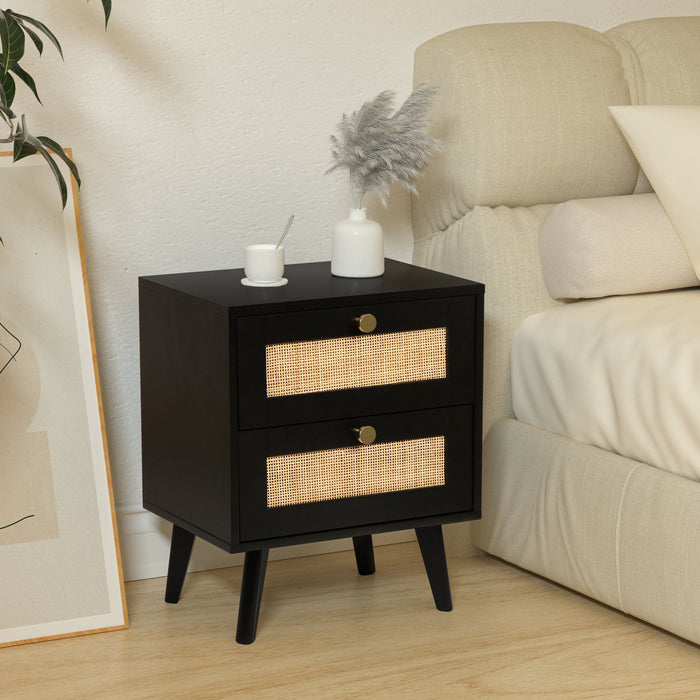 Aril Black Bedside Table - Afday