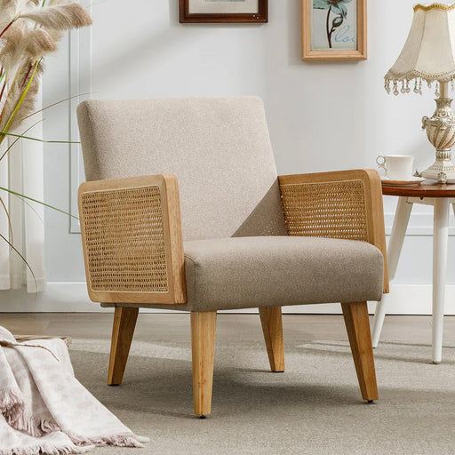 Japandi Farmhouse Rattan Chair - Afday