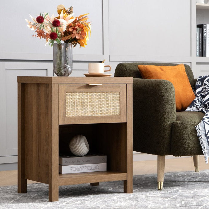 Rattan Bedside Table - Afday