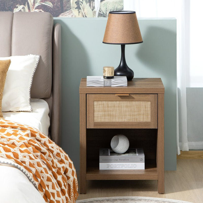 Rattan Bedside Table - Afday