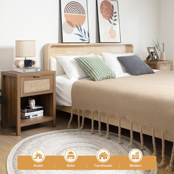 Rattan Bedside Table - Afday