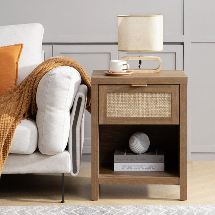 Rattan Bedside Table - Afday