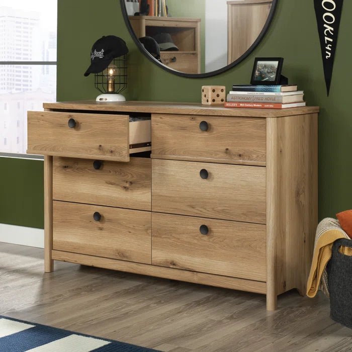 Timber 6 Drawer Dresser - Afday