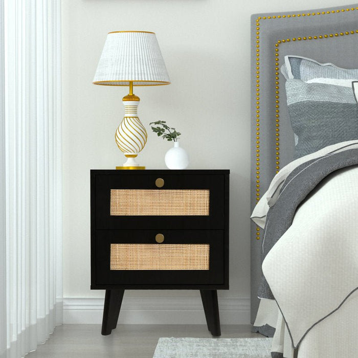 Aril Black Bedside Table - Afday