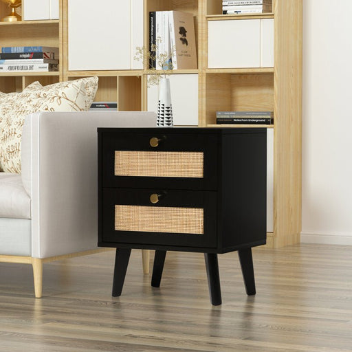 Aril Black Bedside Table - Afday