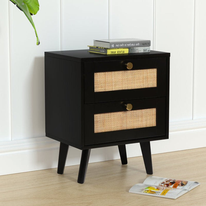 Aril Black Bedside Table - Afday