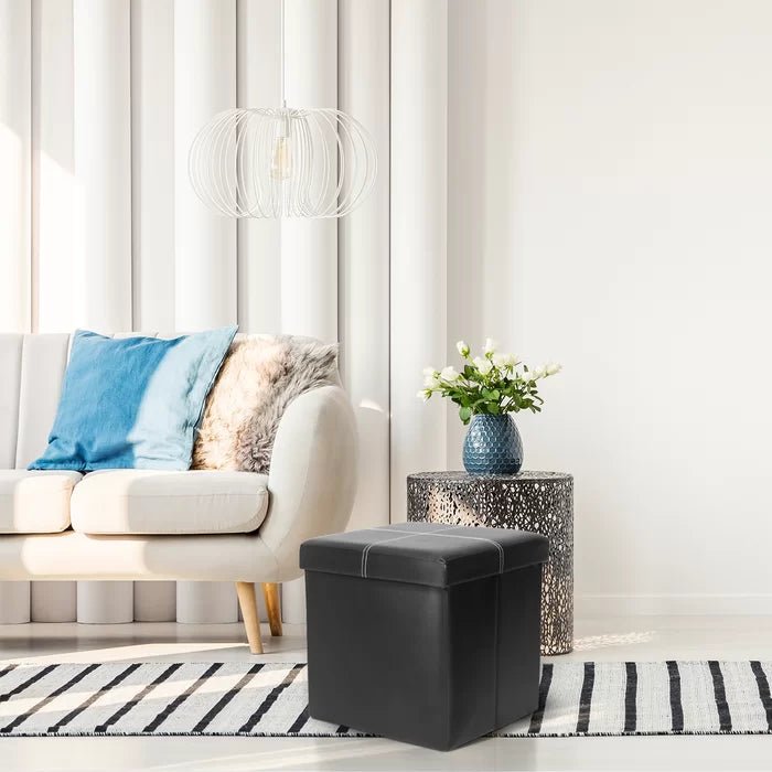 Brilon Vegan Leather Ottoman - Afday