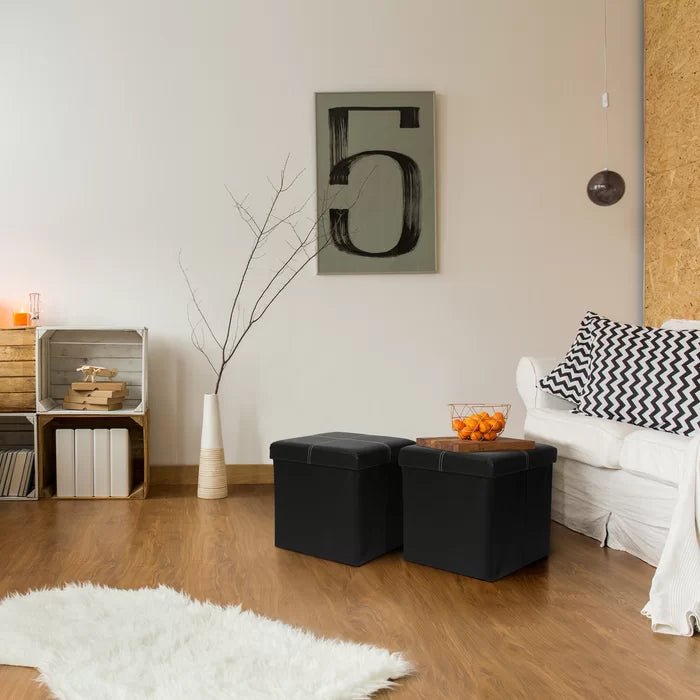 Brilon Vegan Leather Ottoman - Afday