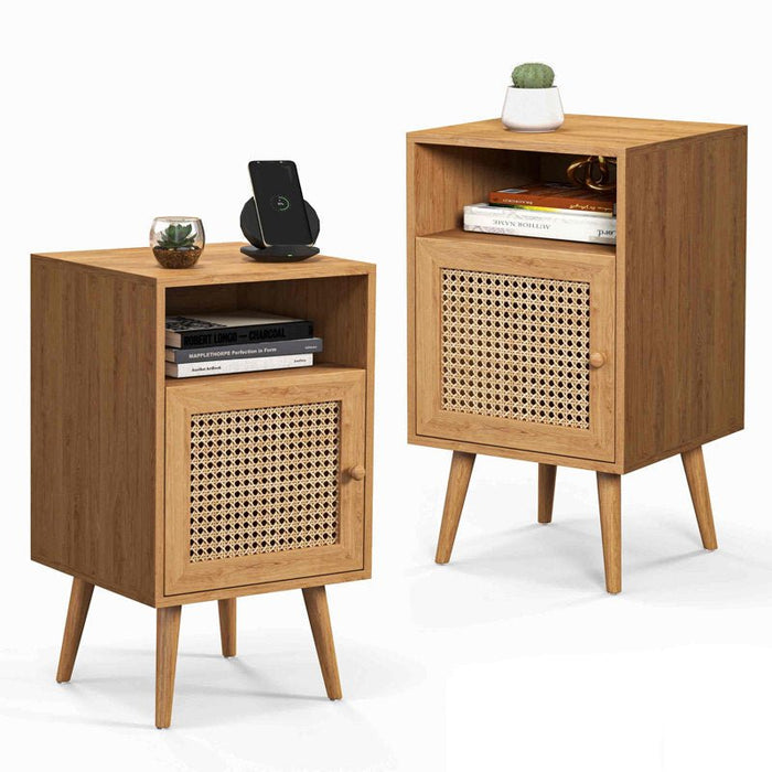 Henline Rattan Bedside Table - Afday