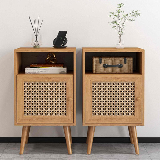Henline Rattan Bedside Table - Afday
