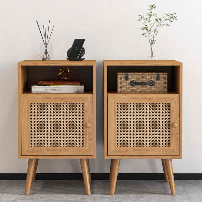 Henline Rattan Bedside Table - Afday