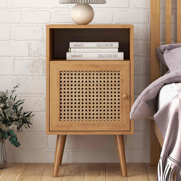 Henline Rattan Bedside Table - Afday