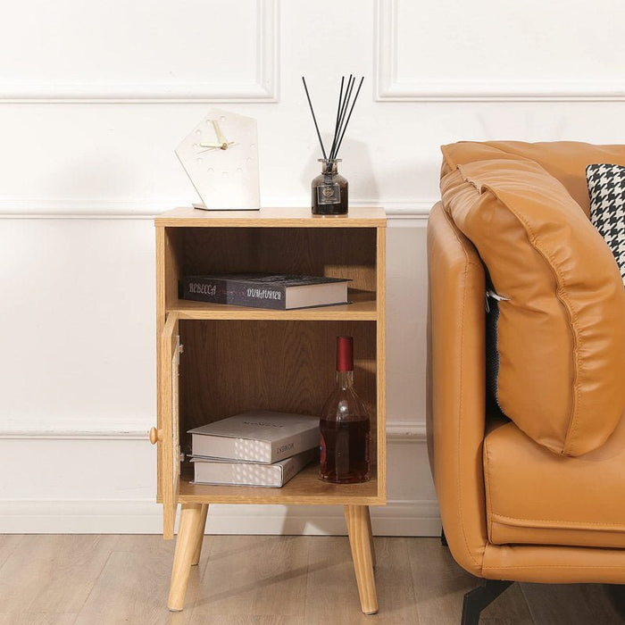 Henline Rattan Bedside Table - Afday