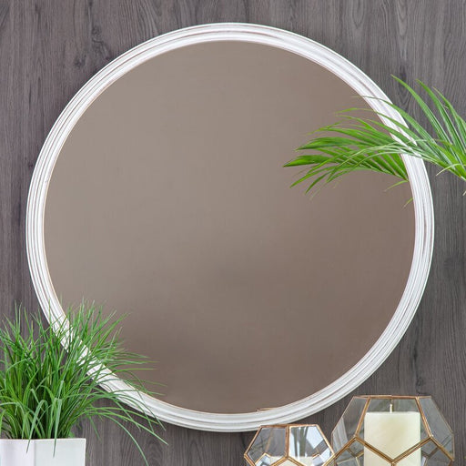Rustic Round Wood Mirror - Afday