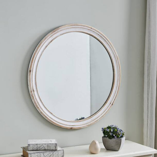 Rustic Round Wood Mirror - Afday