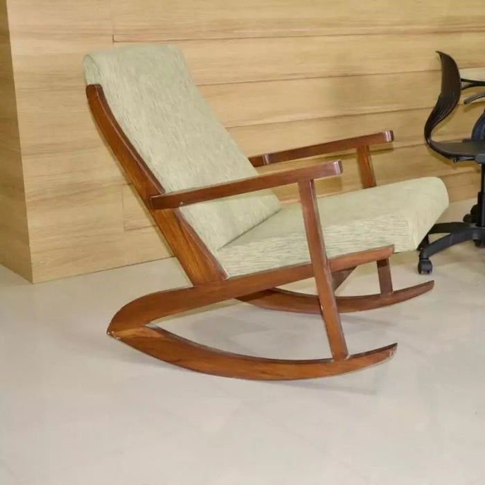 Wooden Rocking Chair With Cushion - Aaram Chair - Afday