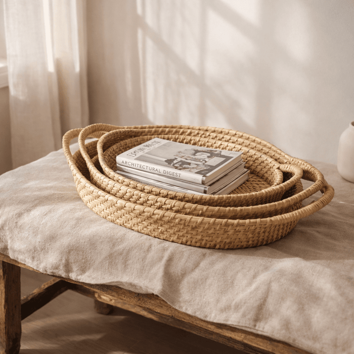 Serena Cane Trays – Set of 3 - Afday