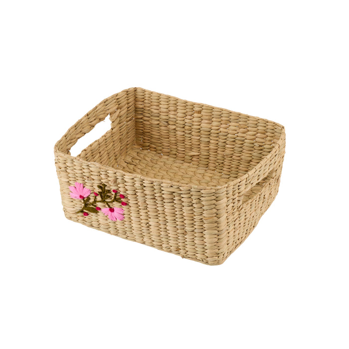 Maya Embroidered Wicker Basket - Afday