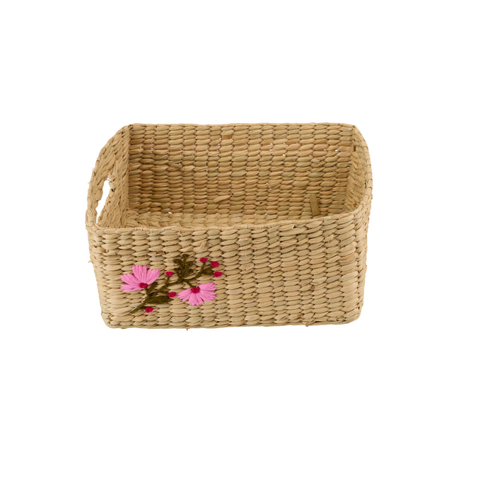 Maya Embroidered Wicker Basket - Afday