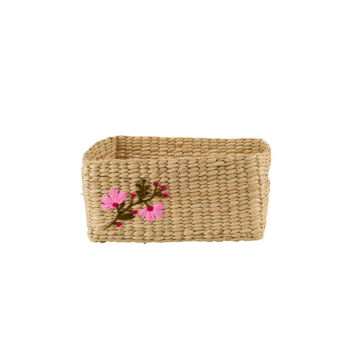 Maya Embroidered Wicker Basket - Afday