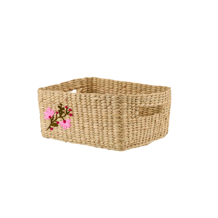 Maya Embroidered Wicker Basket - Afday