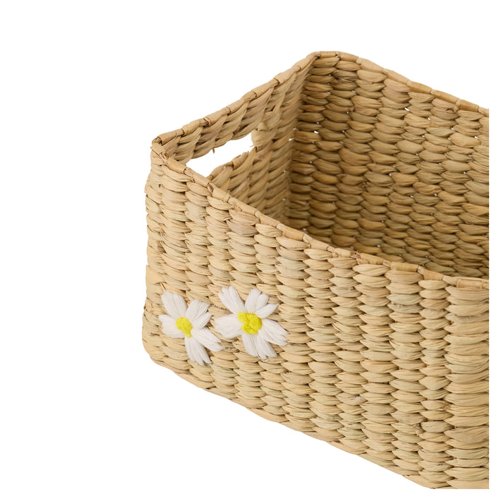 Zuri Embroidered Wicker Basket - Afday